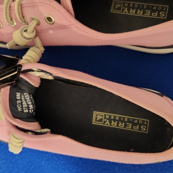 Make Offer! Sperry Topsider slip on boat shoe, pink thick canvas sneaker Size 6 - Picture 6 of 12
